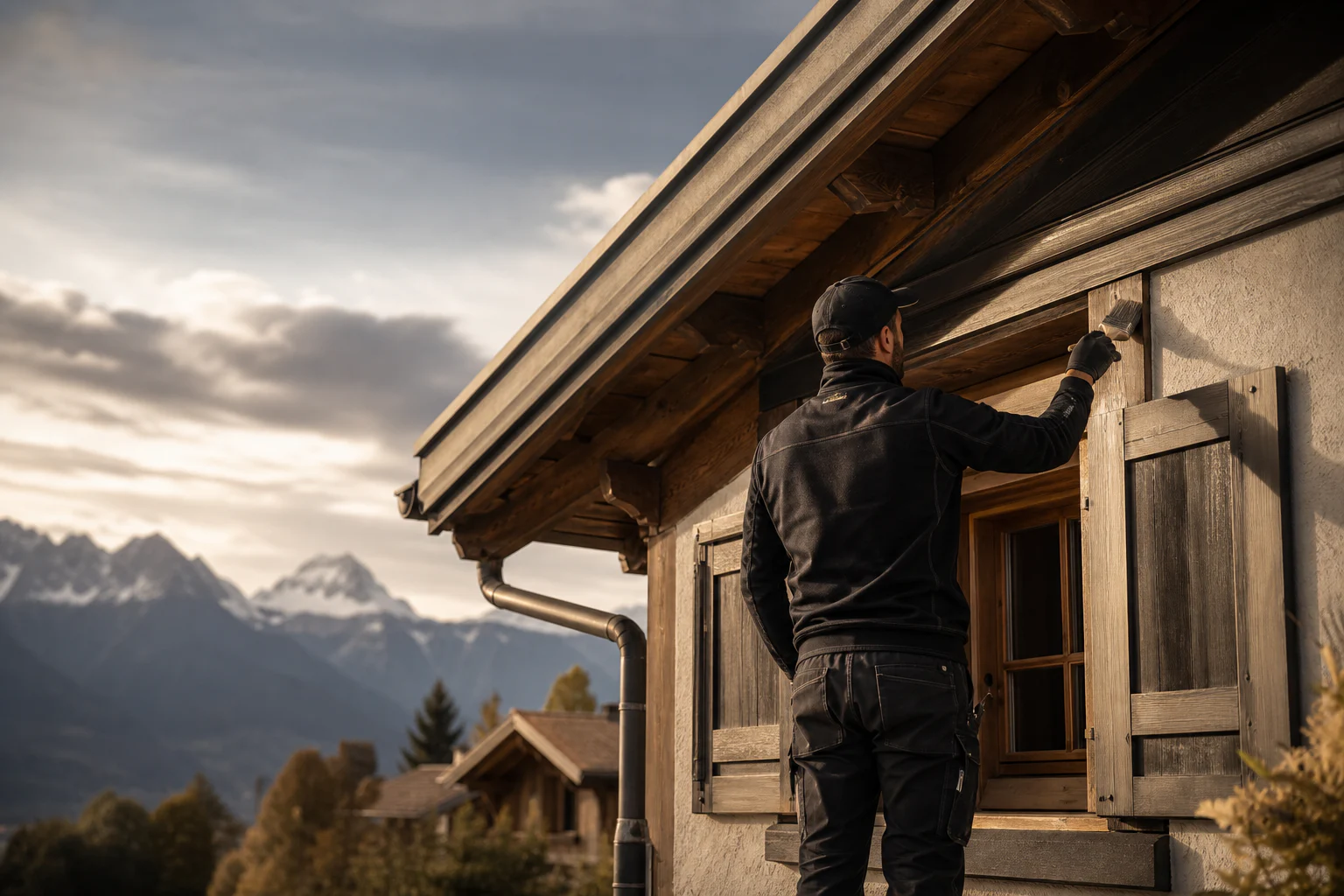 Rénovation soignée des boiseries d’un chalet alpin